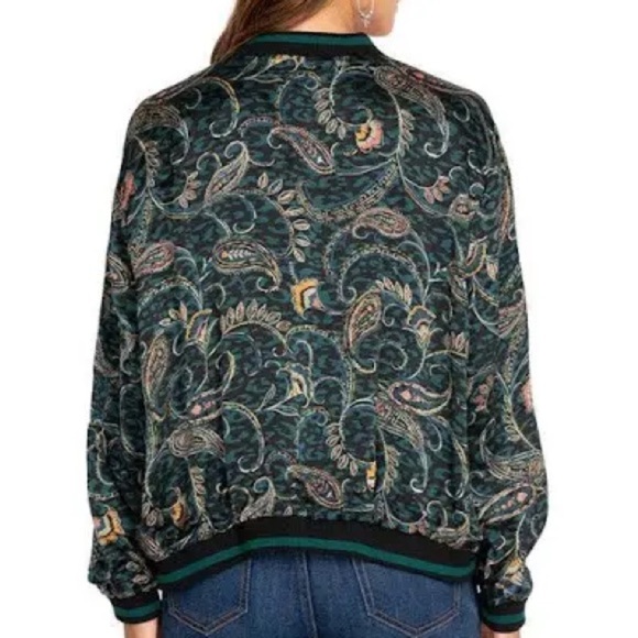 Johnny Was Twilight Shadow silk Reversible Bomber Jacket NWT - Picture 7 of 13
